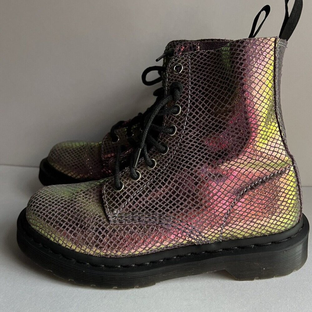 Dr. Martens 1460 Pascal Pink Iridescent Metallic Shiny Combat Boots Size 6 - Picture 14 of 16